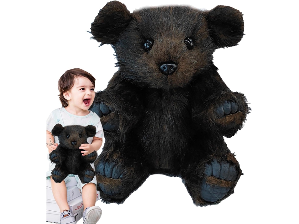 Urso De Pelúcia 28 Cm, Marrom Simulado, Fofo, Realista Para Crianças