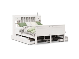 Bookcase Bed, Bookcase Beds Vidaxl Branco Madeira De Pinho (150 X 200 Cm)