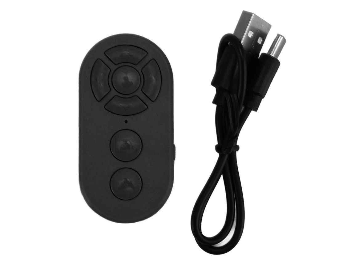 Controle Remoto Sem Fio Bluetooth Para Página, Câmera E Gravação De Vídeo Para Celular Android Preto