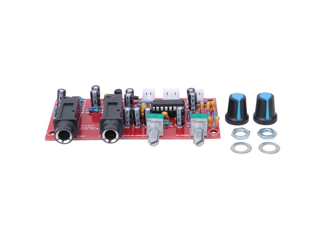 Amplificador de placa de reverberação Veloriskku PT2399 para microfone de karaokê DC12V-24V - Componente elétrico