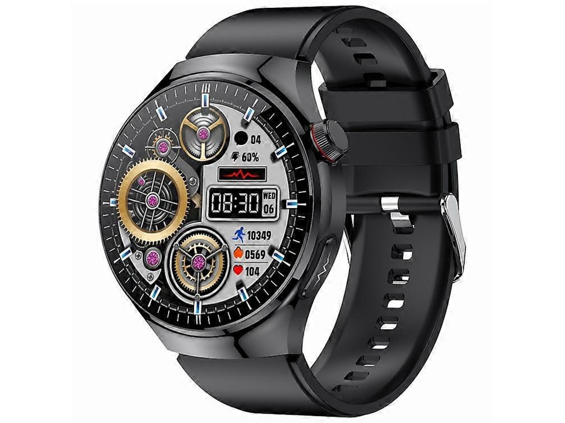 Smartwatch redondo TK26 com tela AMOLED, detecção de órgãos, monitoramento de saúde, chamadas Bluetooth e pulseira de silicone. Ly Ebike