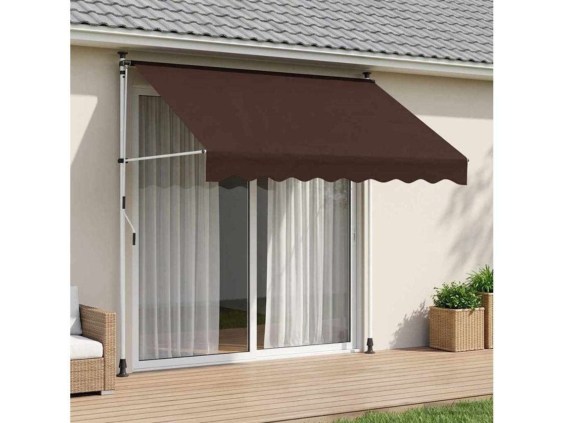 Vidaxl Toldo Retrátil Manual Castanho 350 Cm
