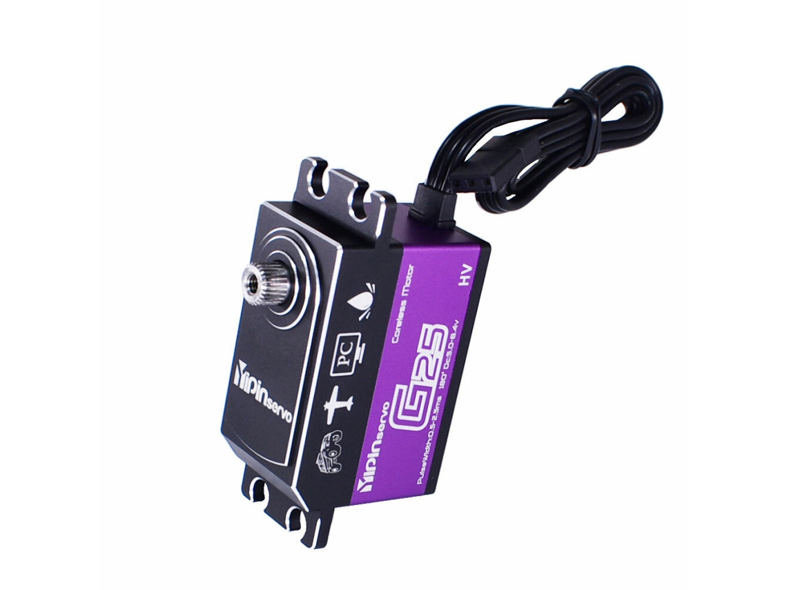 Servo Digital Yipinservo 270 de 25 Kg com Engrenagens Metálicas, À Prova de Água, para Carros Rc e Robôs Manipuladores À Escala 1/8 e 1/10. MDUG