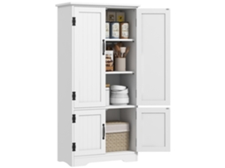 Ilha de Cozinha com Rodas, Bancada Dobrável, 2 Portas, Prateleira Ajustável, 129x65x91 Cm, Branco ZENCORE SERVICES