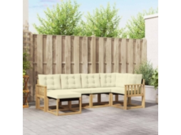 Vidaxl Conjunto De Sofás Para Exterior 6 Pcs Branco E Creme