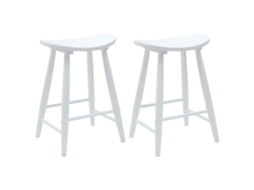 Conjunto 2 Cadeira De Jantar Vidaxl Branco Madeira De Seringueira Maciça (46 X 37 X 63 Cm)