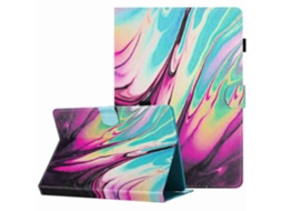 Capa de couro universal Webake com padrão de mármore e costura para tablet