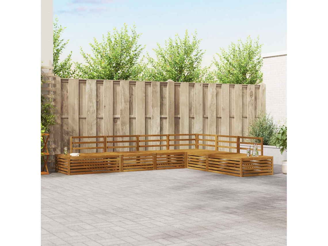 Vidaxl 7 Unid. Conjunto De Sofás Para Exterior Natural