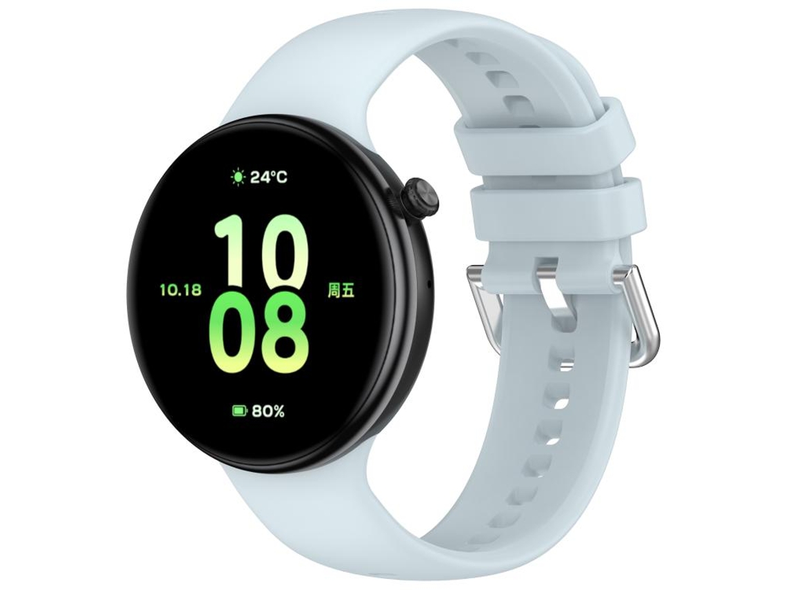 Bracelete azul claro para Huawei Watch Fit em silicone com fivela prateada XIAOMOYU
