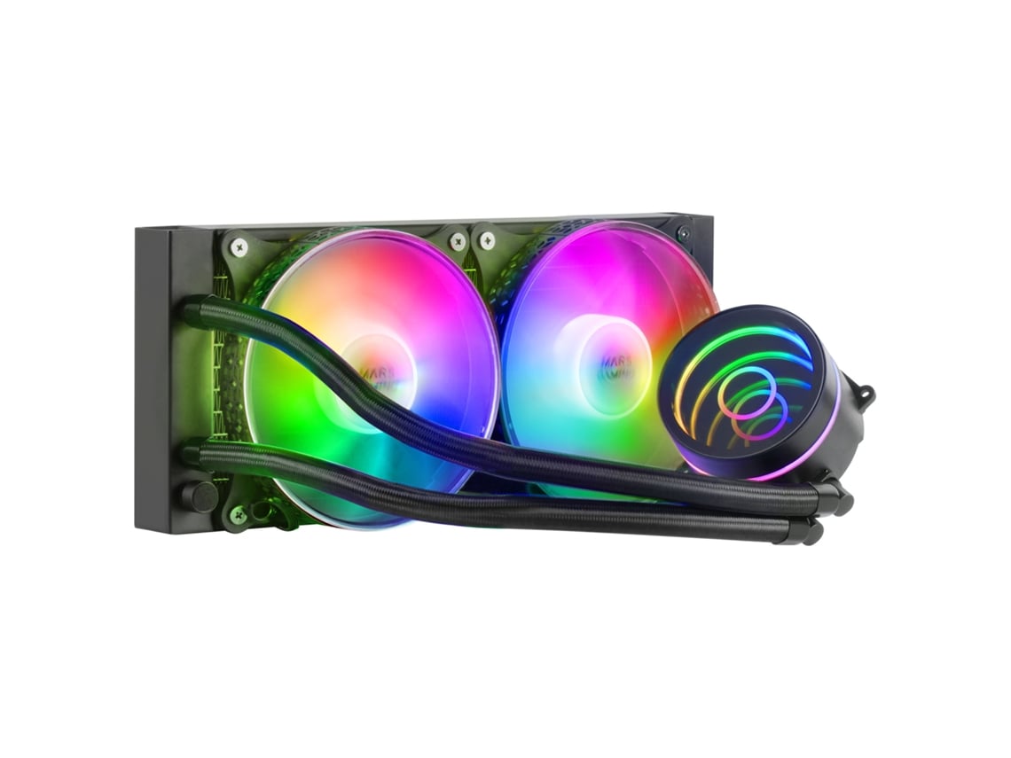 Conjunto 2 Ventoinhas Frgb Cpu Liquid Cooler MARS GAMING Ml-One240 Preto Tdp 400W
