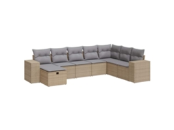 Garden Sofa Set, Garden Sofa Sets Vidaxl Bege Rattan / Vime (n/a)