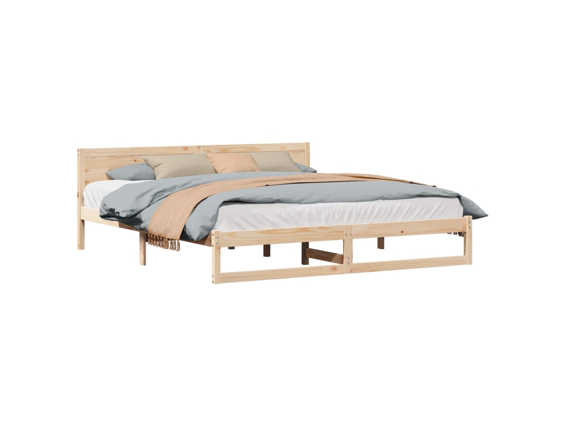 Estrutura da Cama com Cabeceira Natural 200 X 200 Cm MAISON EXCLUSIVE