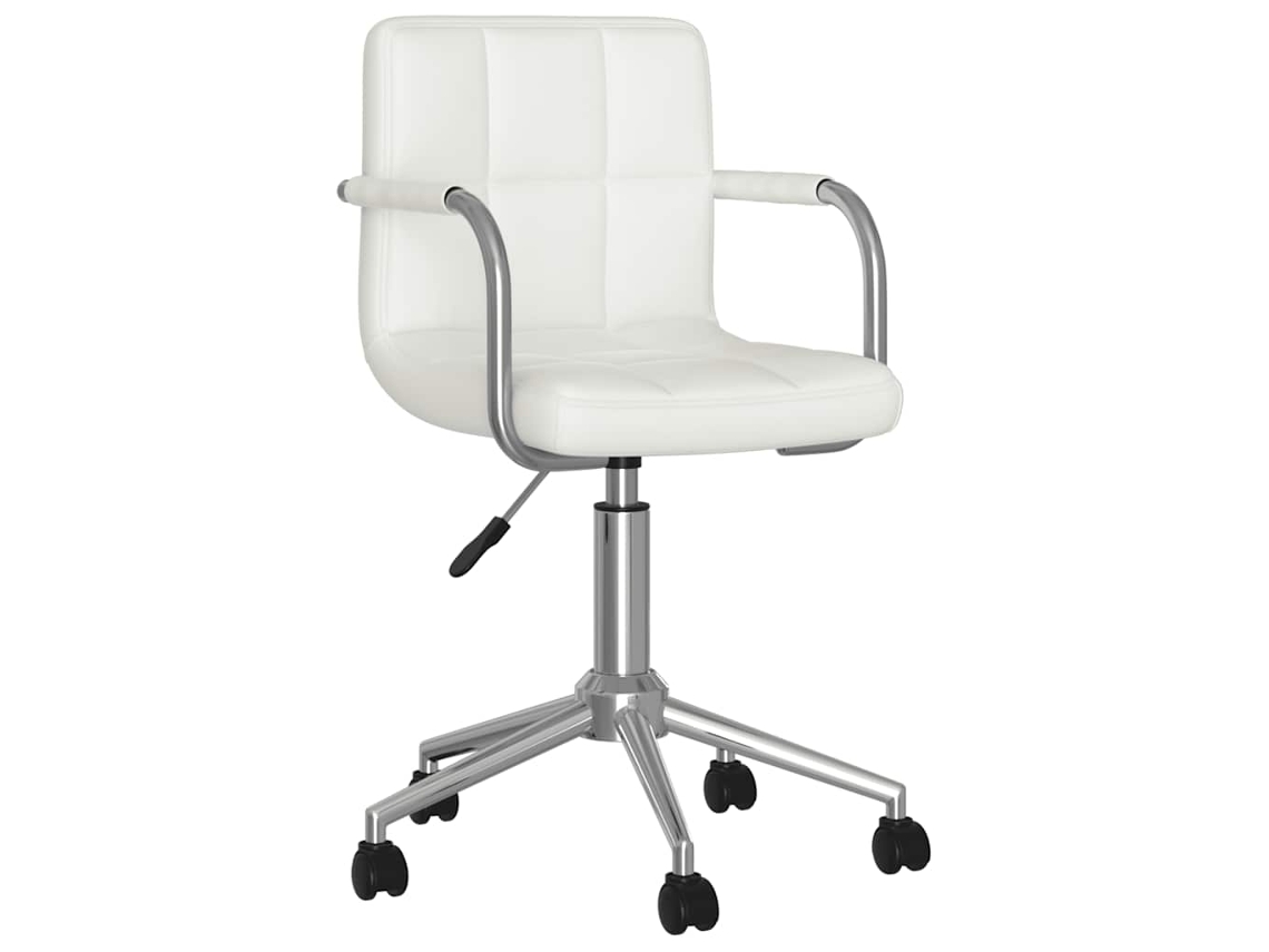 Vidaxl Cadeira De Jantar Giratória Couro Artificial Branco