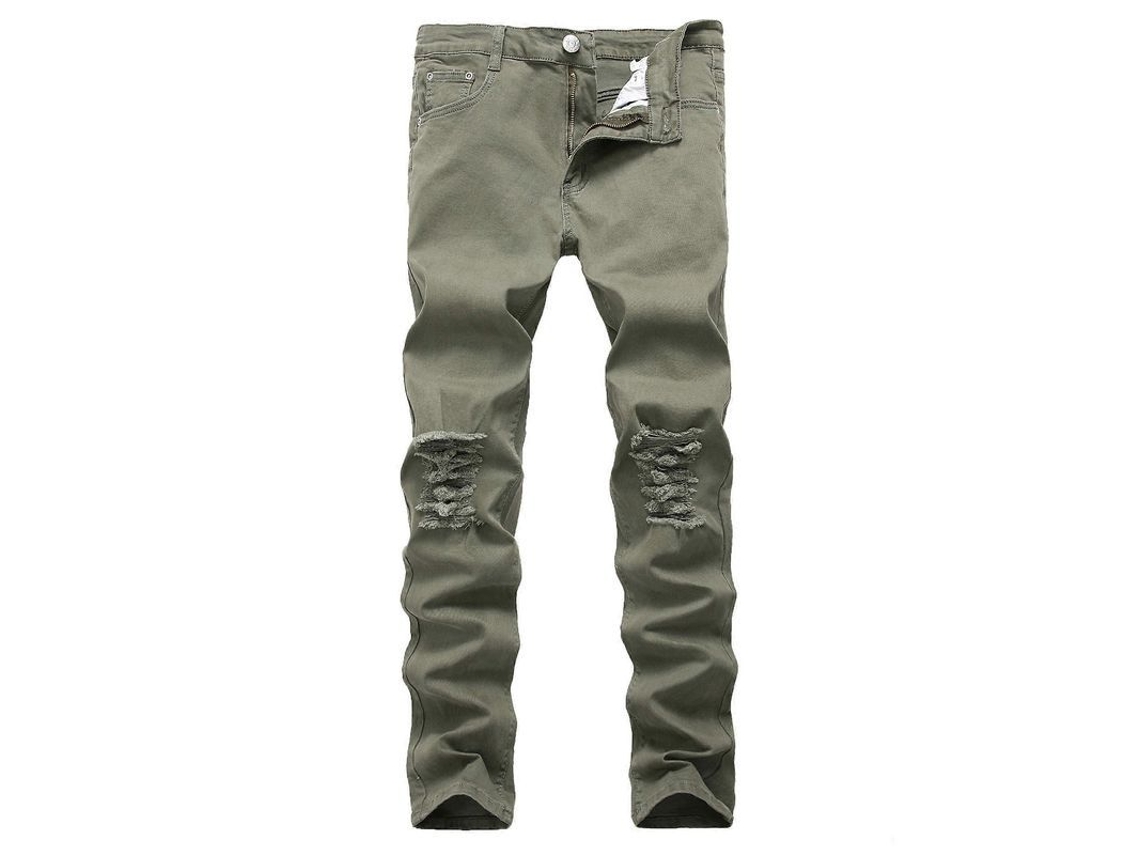 Calças Jeans Qiaoyinee Para Homem, Estilo Casual, Tamanho Médio, Comprimento Até Tornozelo, Tecido Denim, China Continental Militar