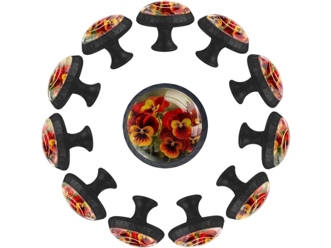 Puxadores E Botões Redondos Para Gavetas Armários, Conjunto De 12 Peças, Com Design De Borboletas E Flores, Ideais Para