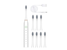 Escova De Dentes Elétrica Com 8 Cabeças De Escova, Temporizador Inteligente De 6 Velocidades E Classificação Ipx7.