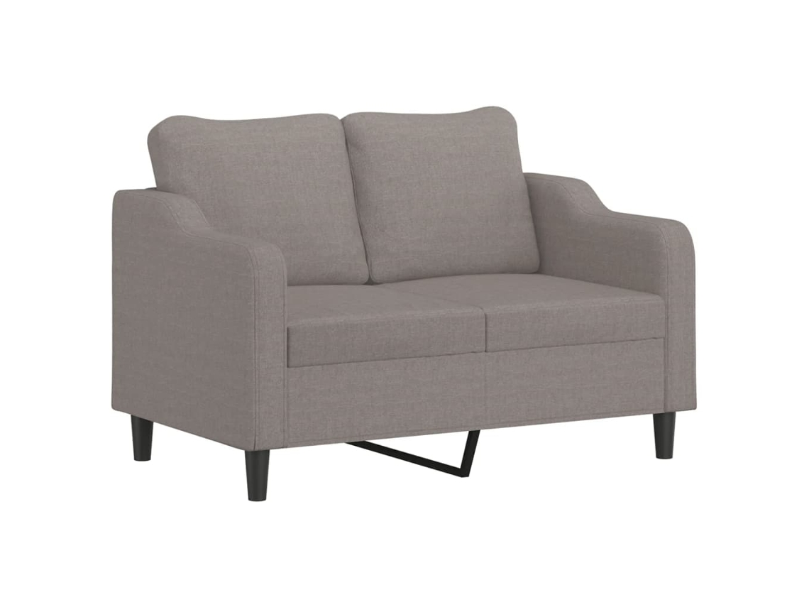 2 Pcs Conjunto de Sofás com Almofadões Tecido Cinza acastanhado SYFAX