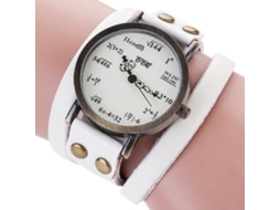 Reloj De Mujer Ccq Con Dial De Fórmulas Matemáticas Multicapa Correa Pu Blanco
