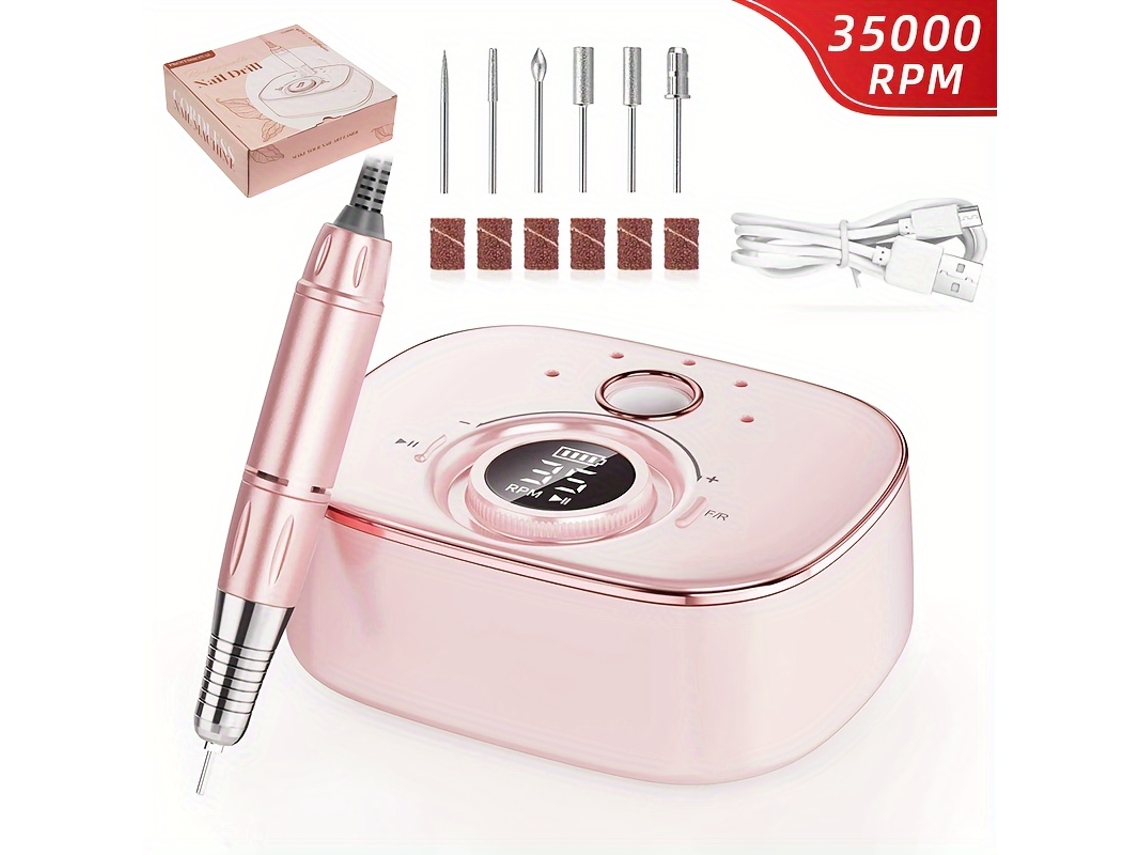 Lixa Unhas Recarregável Usb, Design Silencioso, Polidora Elétrica Sem Fios para Verniz Gel Unhas STELASPLEN