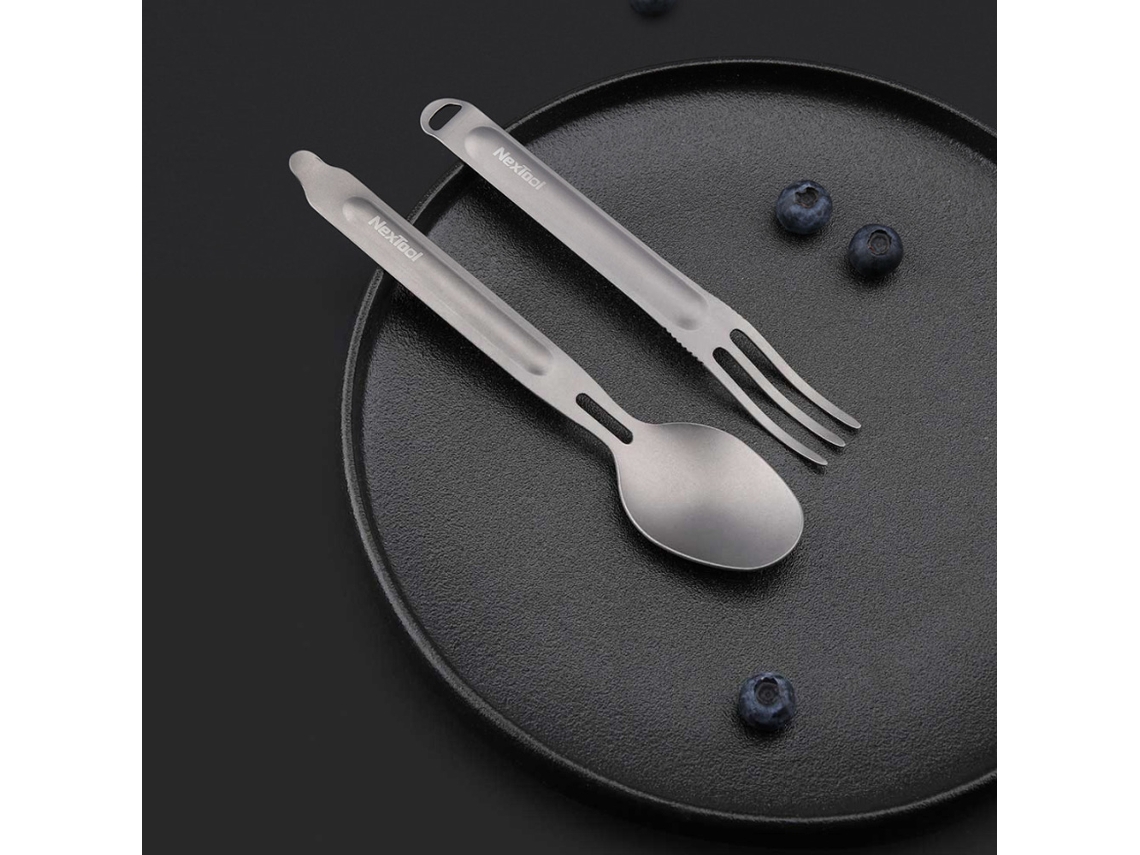 Aetheria conjunto de Talheres de Titânio para Camping e Piqueniques, Leve e Portátil com Estojo