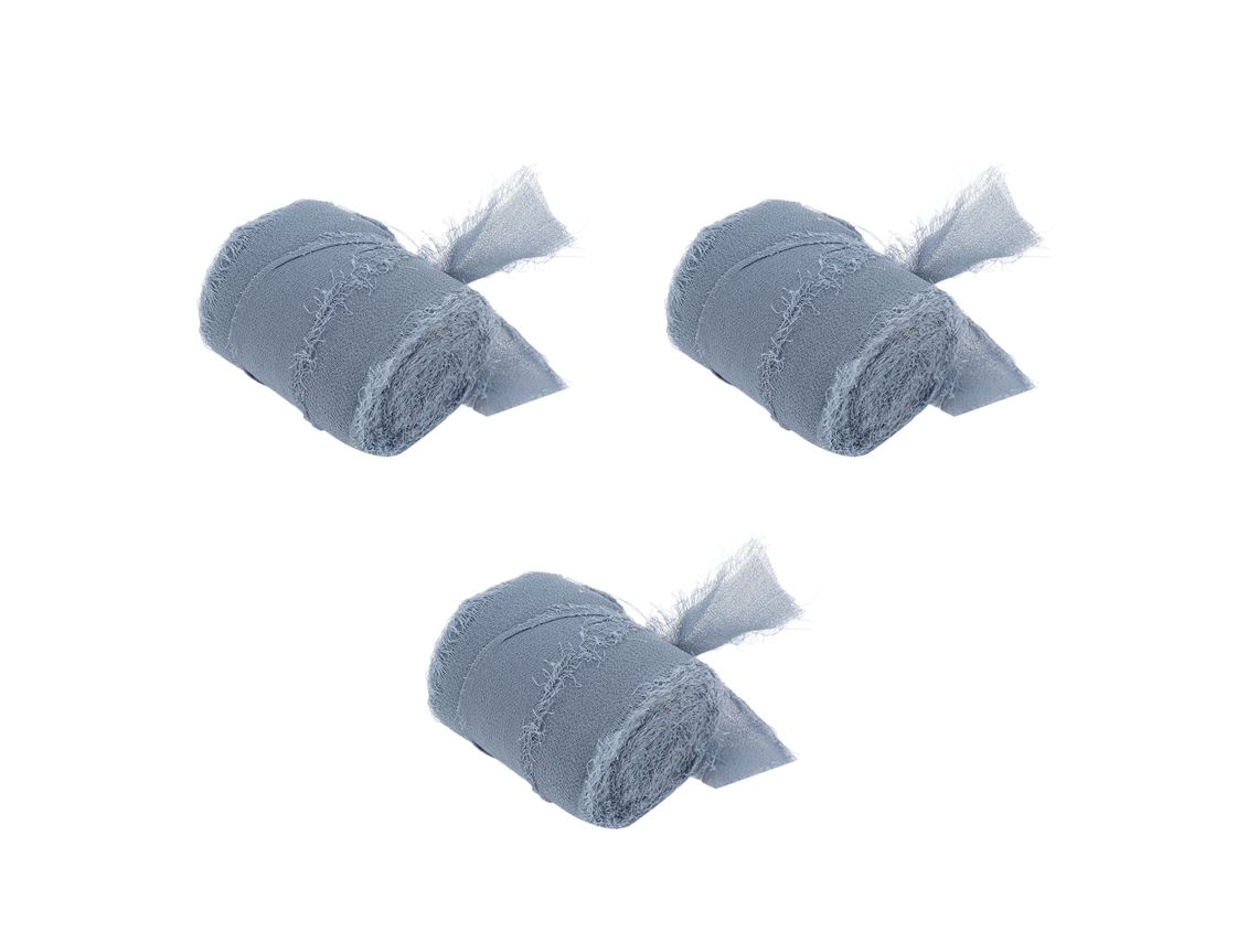 Cinta De Seda Chiffon Com Babados Em Cor Azul Claro Para Casamento E Artesanato Diy Portátil