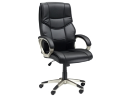 Cadeira De Escritório Executiva, Função De Balanço, 360° Giratória Ergonomica, Couro Sintético Preto 70x58x114-124cm