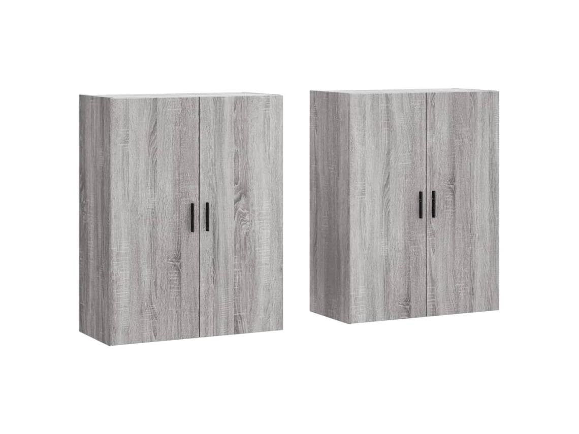 Conjunto de armários de parede Cinzento Sonoma, 2 peças, 69,5 x 34 x 90 cm, EXCLUSIVO DA MAISON
