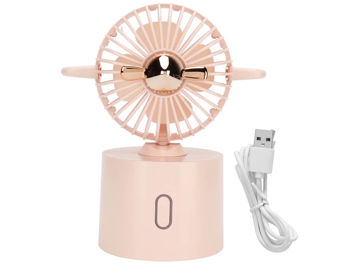 Mini Ventilador Portátil Usb Oscilante Rosa para Verão