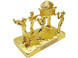Arca Da Aliança Com Aarão, A Vara E Manás Como Comandantes. Escultura Em Resina Com Acabamento Dourado.