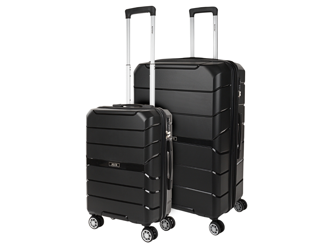 Conjunto de Malas Rígidas Pp JASLEN Venice Preto 49X77X32 Cm 105L
