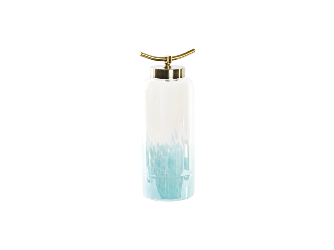 Vaso de Vidro e Metal, 14,5 Cm, Azul, 19x15x41 Cm ALEXANDRA HOUSE LIVING