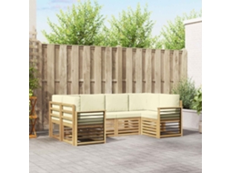 Vidaxl Conjunto De Sofás Para Exterior 6 Unid. Branco E Creme