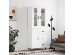 Vidaxl Armário Alto 69,5x34x180 Cm Derivados De Madeira Branco