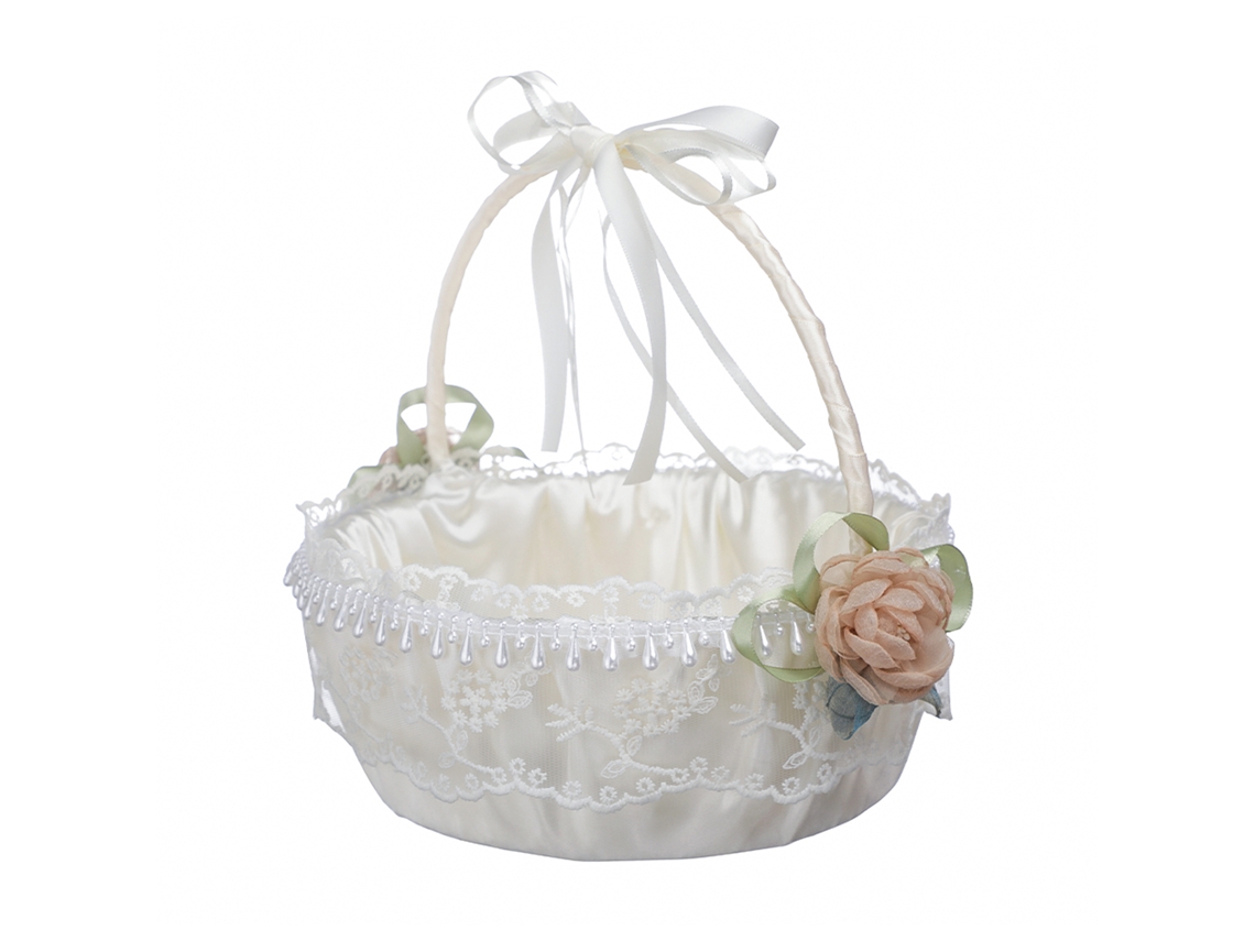 Laxiscreed Cesto Para Menina De Casamento Com Flores Frescas, Pequeno E Elegante Para Noivas