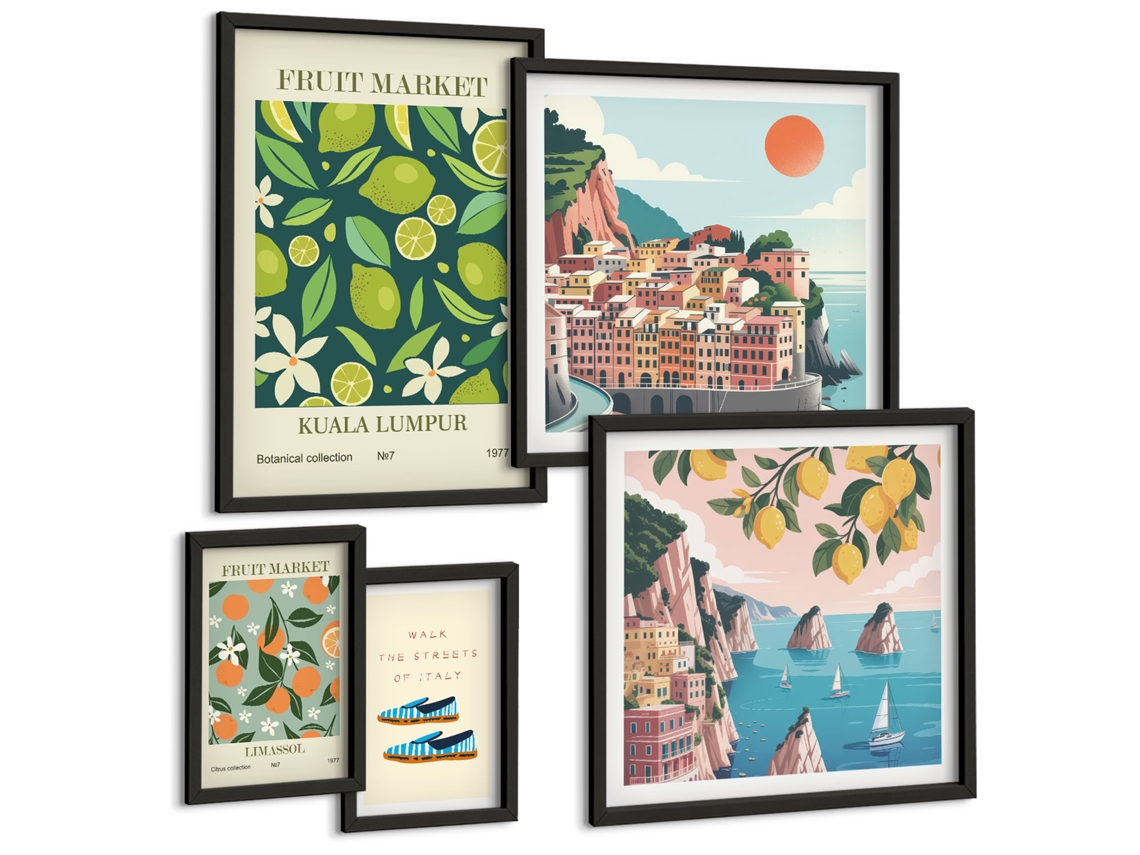Conjunto De Pinturas Frutas Tropicais Férias Espelharte (5 Peças)