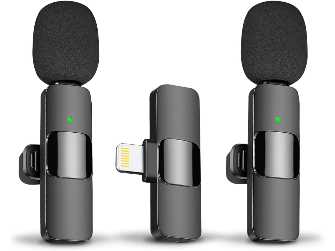 Microfone De Lapela Profissional Sem Fio Para Iphone, Ipad Microfone Condensador Omnidirecional Gravação Aquaforge