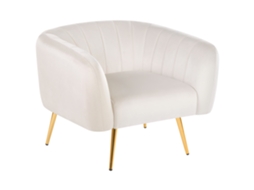 Sillón Beliani Laconia De Terciopelo Blanco 85x76x70