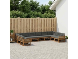 Vidaxl Conjunto De Sofás Para Exterior 10 Unid. Natural E Antracite