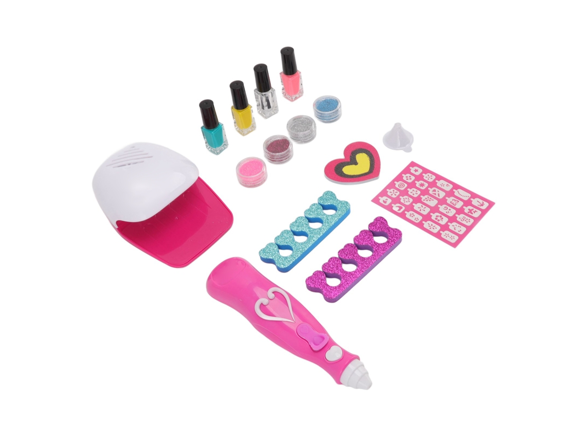 Primerox kit de Esmalte de Unhas para Crianças com Secador Brinquedo Cosmético Presente para Meninas