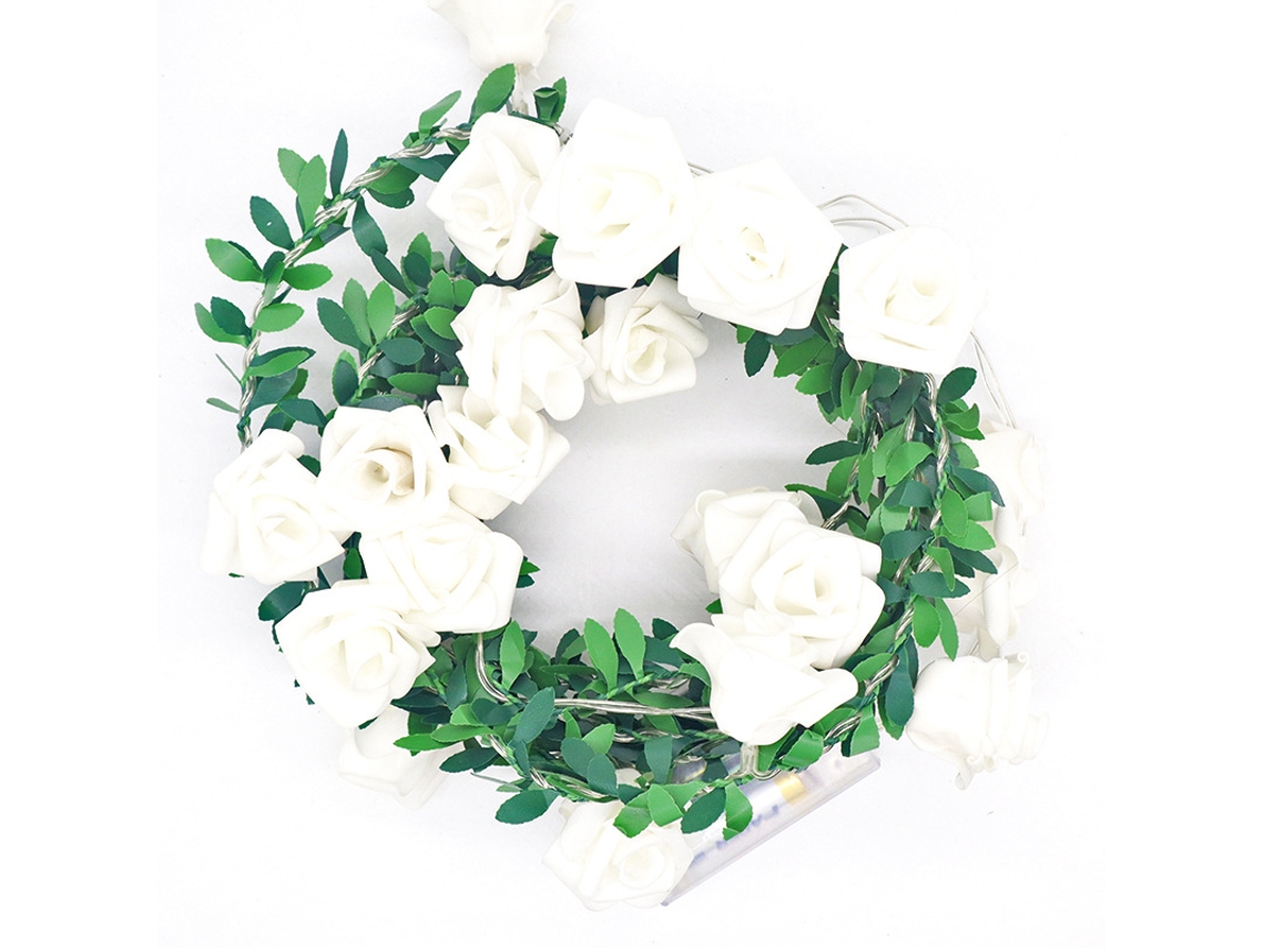 Luzes de Led de Roseira com 20 Luzes 3m Rattan Flor Pe Decoração Natal Diy Rosa