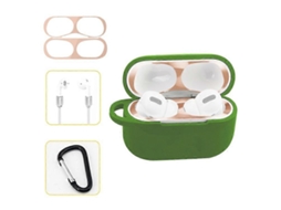 Capa de silicone para proteção de fones de ouvido AirPods Pro, sem necessidade de limpeza, com gancho e cordão antirriscos. GIECY