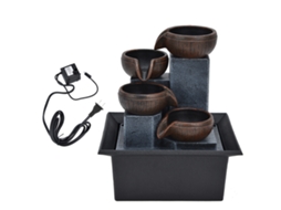 Fontana de mesa com luz led amarela feng shui decoração desktop ornamento plug 110v | S/MARCA