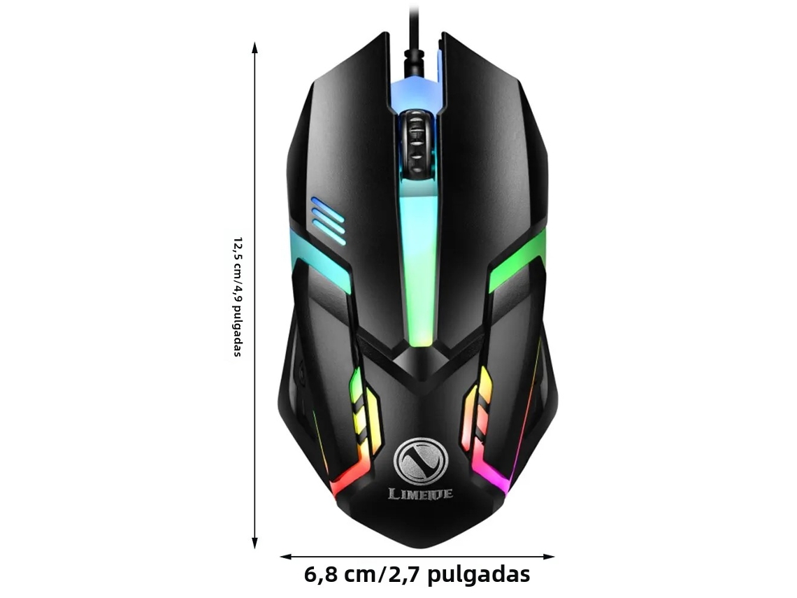 Mouse Gamer Com Fio E Retroiluminação Led (preto) Com Conexão Usb.