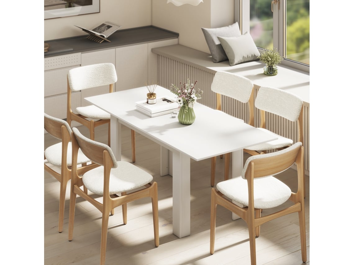 Mesa De Jantar, Em Mdf, Cor Branco