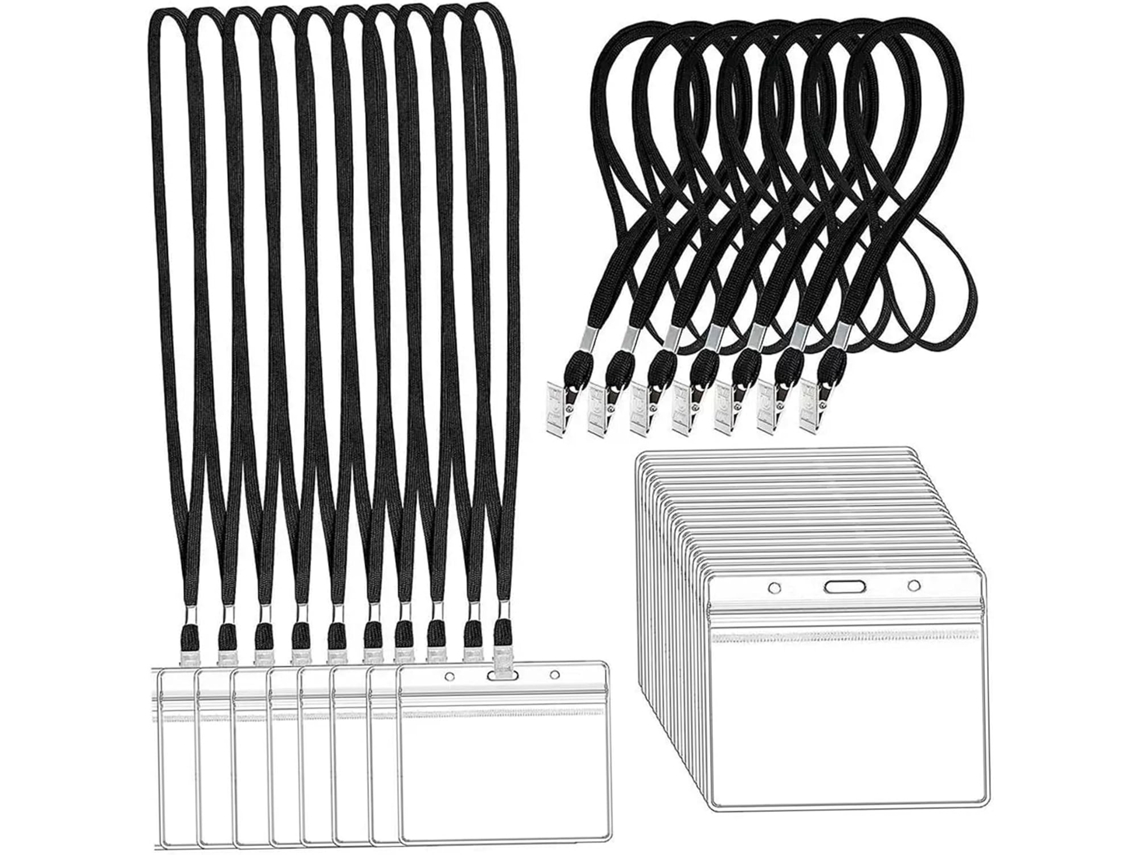 Lurelia Porta-crachá Transparente Impermeável Horizontal Em Pvc 45 Cm Para Escola E Eventos