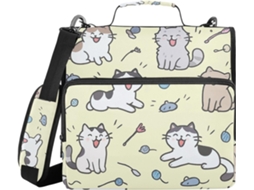 Organizador Fofo Em Formato De Gato Com Fecho Zíper, Alça De Ombro E Mão Vários Bolsos 3, 8cm 3 Estojos Em Formato De
