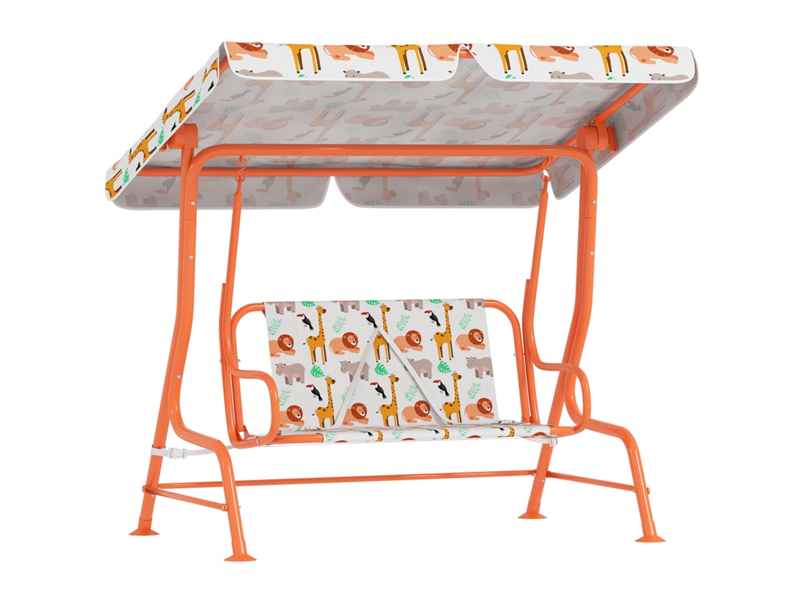 Balanço Infantil de Jardim para 2 Pessoas, 112x75x120cm, Laranja CHEZMOI