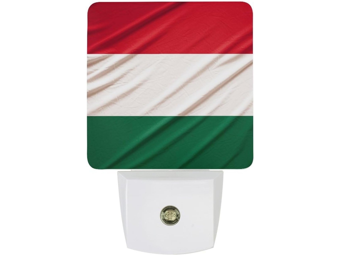 Luminária Noturna Led De Tomada Com Estampa Da Bandeira Italiana, Sensor Crepuscular, Plugue De Parede, Luz Noturna