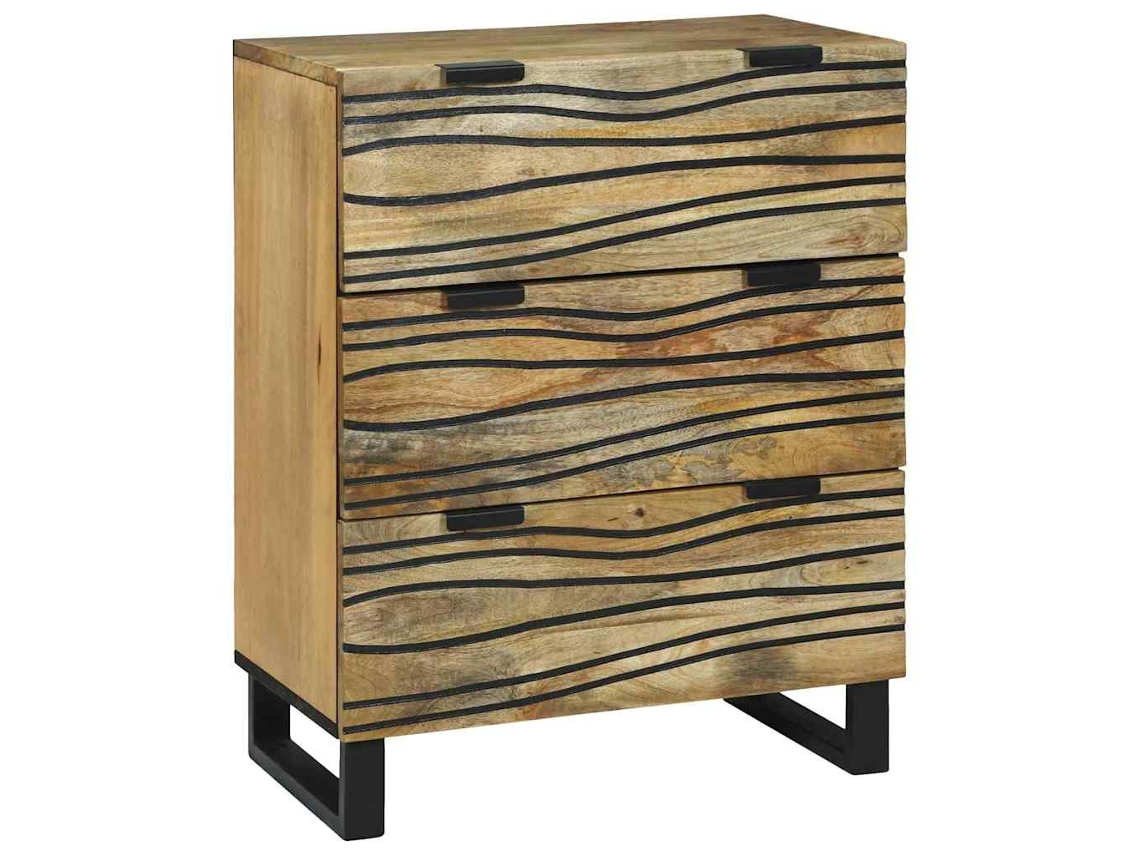 Vidaxl Buffet Castanho 60 X 33.5 X 75 Cm Madeira De Mangueira Maciça