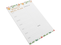 Bloc-notes Magnétique Blanc Para Planificação De Repas Hebdomadaire 60 Folhas Destacáveis Em Papel Offset